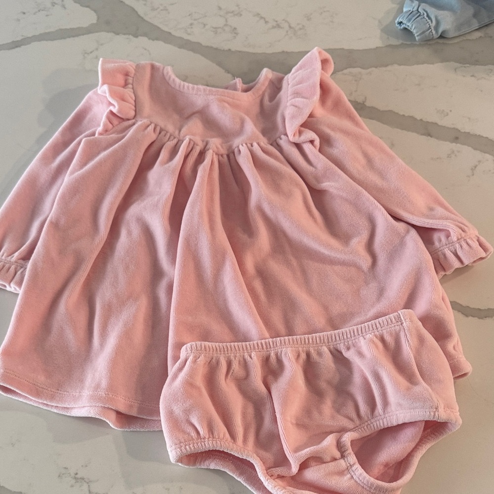 Nordstrom Pink Ruffled Dress and Bloomers Set